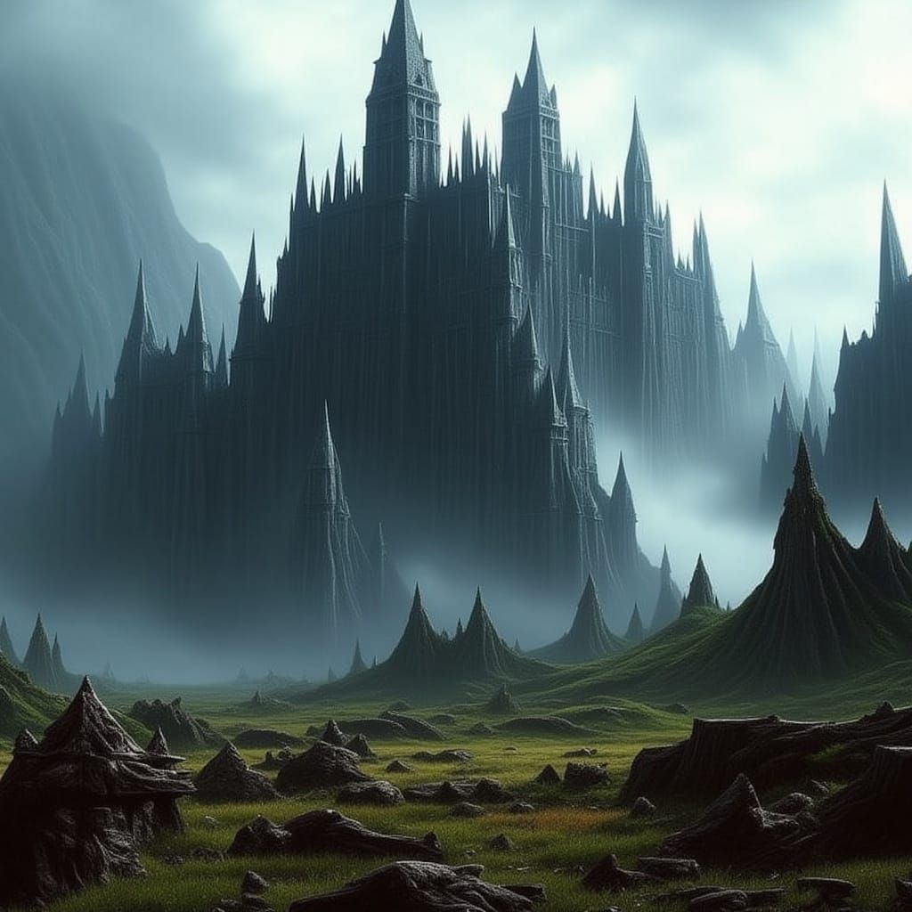 Majestic Mountaintop Castle in a Fantasy Realm