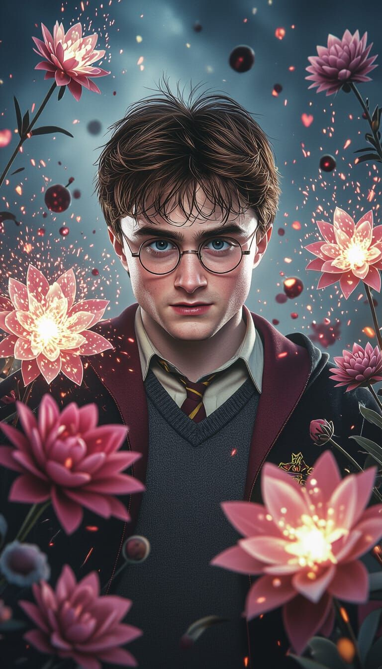 Harry Potter and Exploding Flowers in Hyperreal Detail