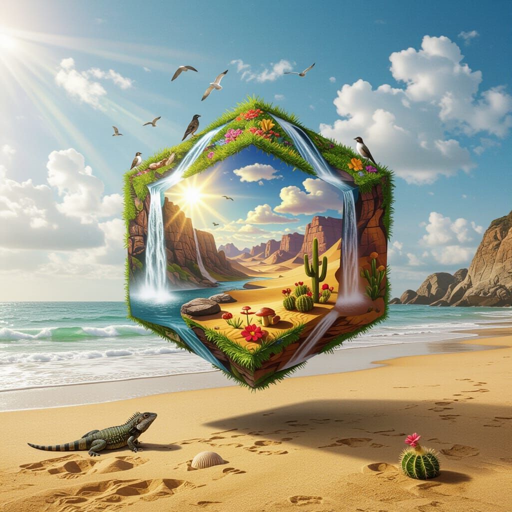 Dodecahedron of Diverse Ecosystems, Charcoal Drawing