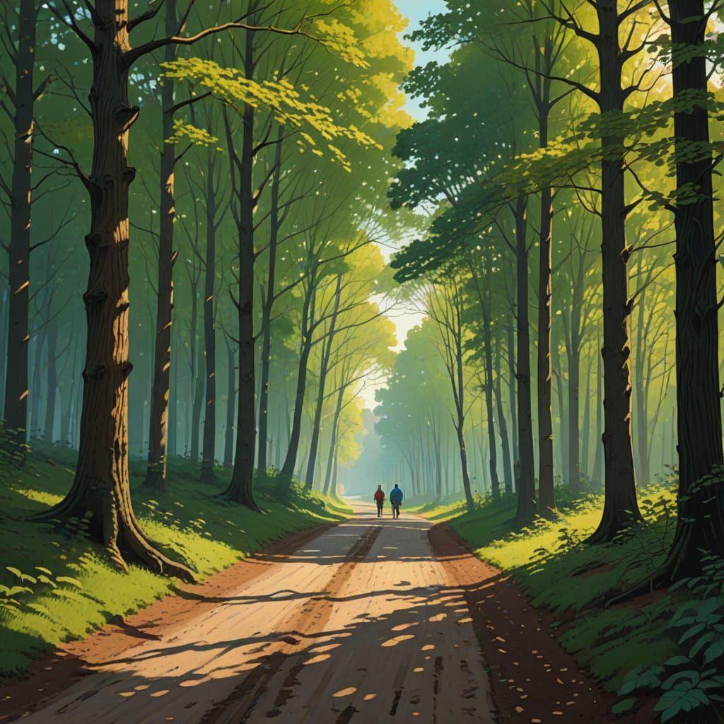 Mystical Forest Encounter in Dreamlike Atmosphere