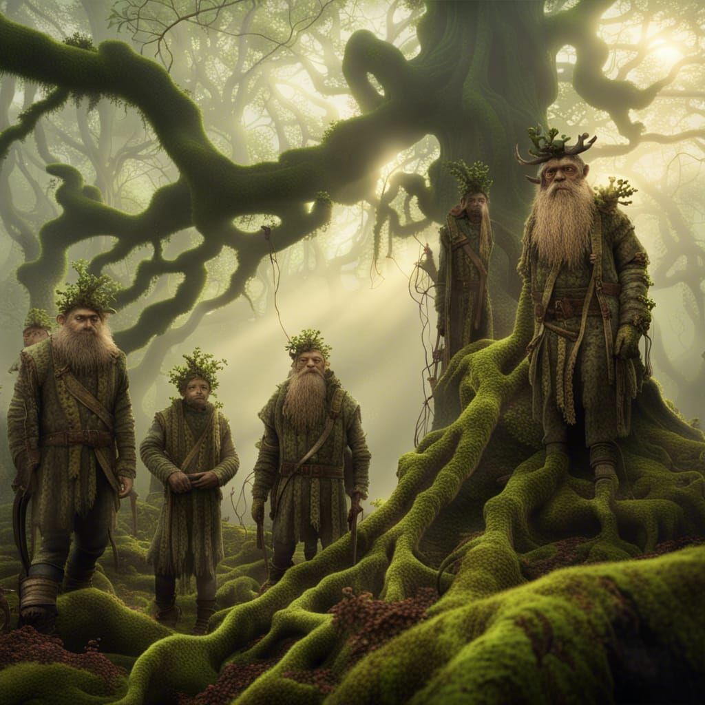 Treebeards Meeting in Misty Forest, Cinematic Still