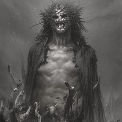 Grinning Horror Fiend in Doré Style