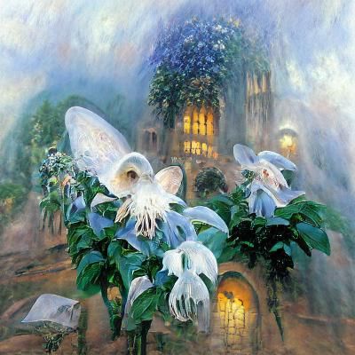 Ethereal Angel Flowers in a Luminist Style