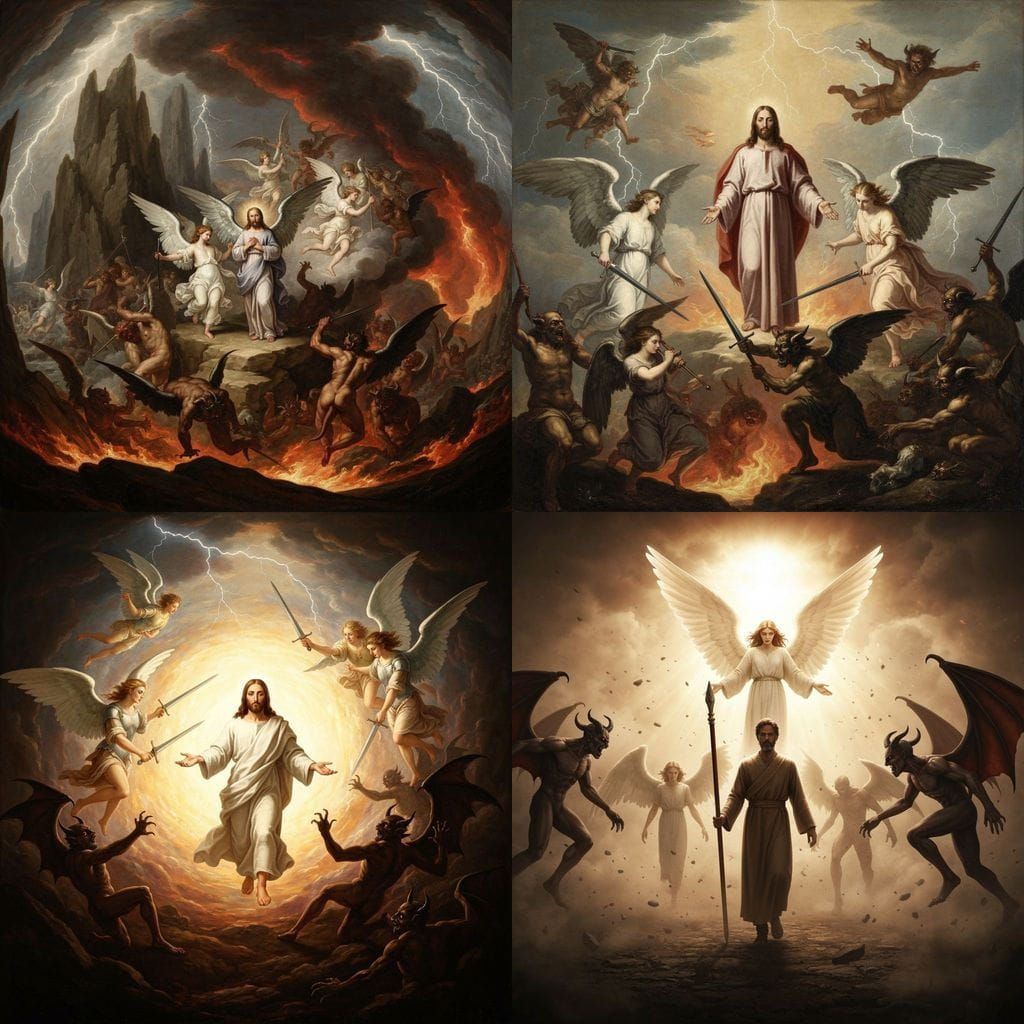 Angels and Demons Clash in Fiery Baroque Battle