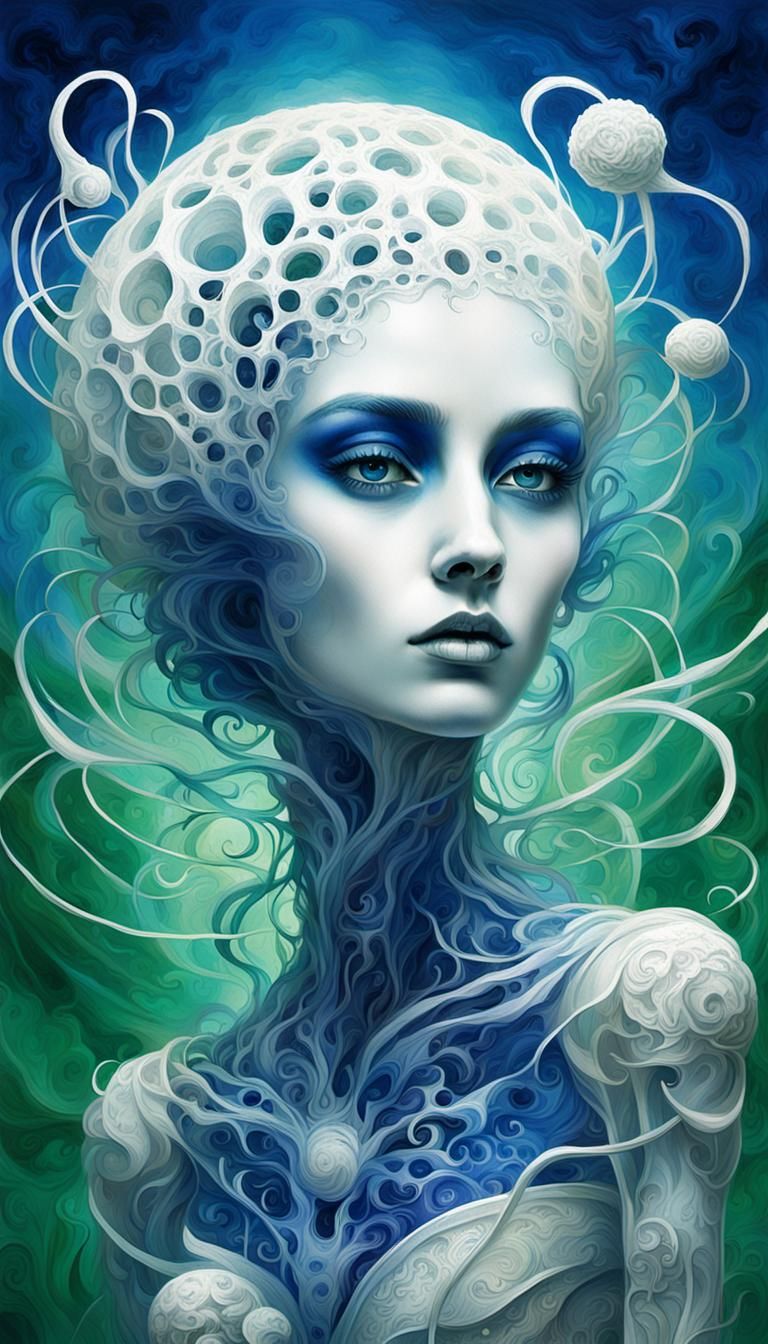 Magical Ethereal Abstract Surreal Art in Cobalt