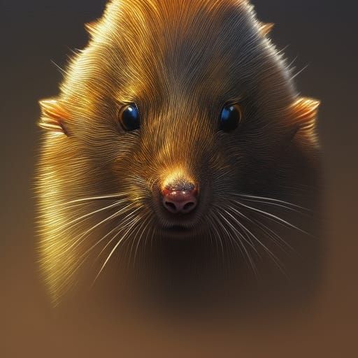 Demonic Eldridge Muskrat Portrait in Hyperdetailed Style