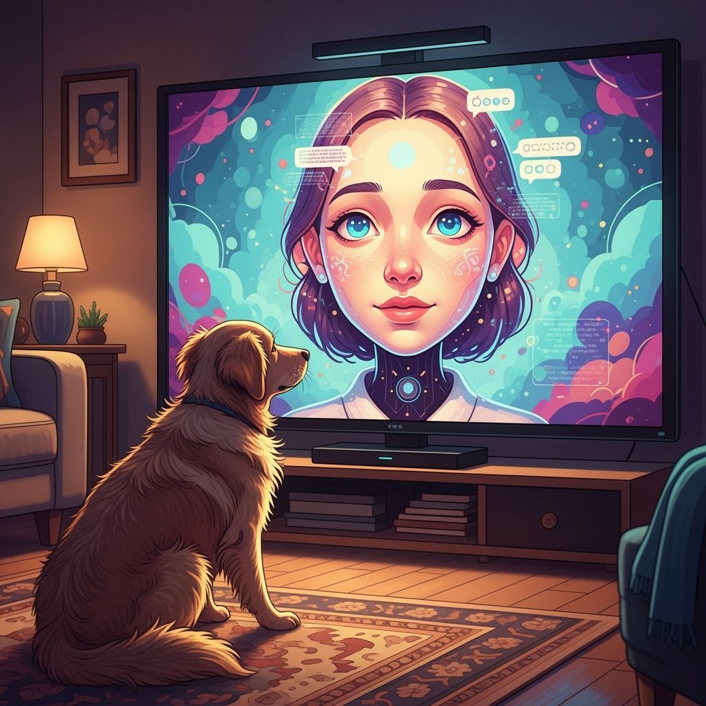 AI Chatbot Interacts With Golden Retriever on Screen