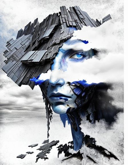 Bizarre Surrealist Sculpture in Chiaroscuro