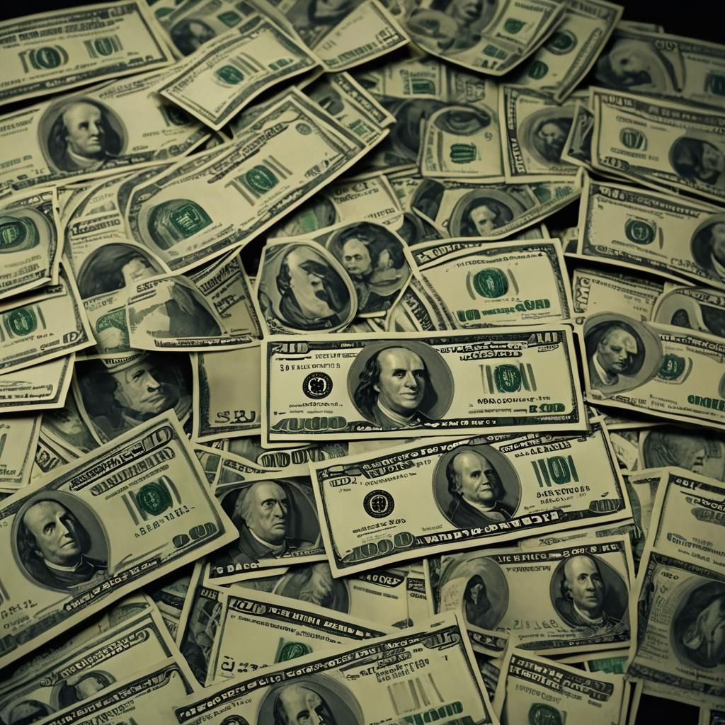 Cinematic Film Still of Money on 35mm Film