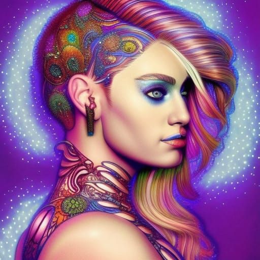 Detailed Portrait with Luminous Highlights