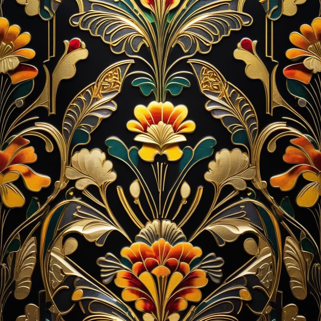 art deco vase with flowers art deco