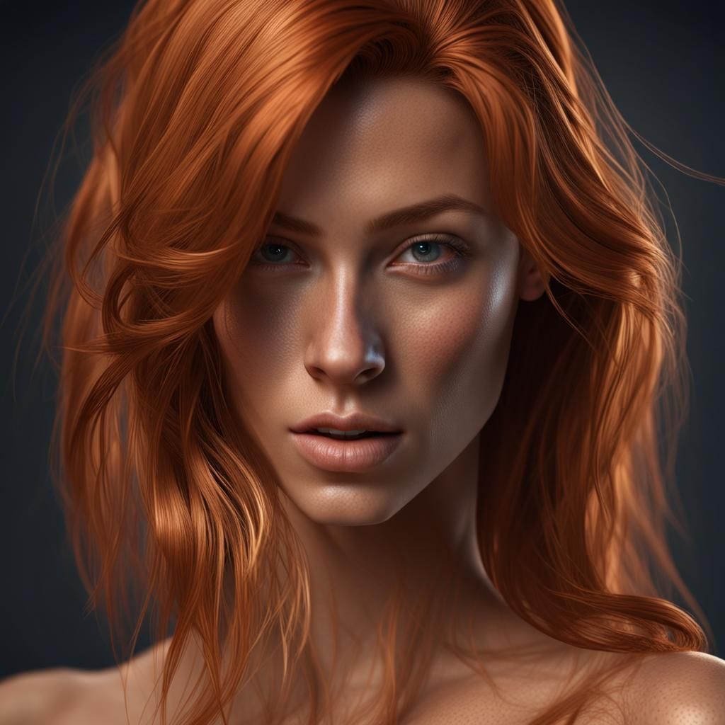 Sensual Redhead Portrait in 8K Resolution