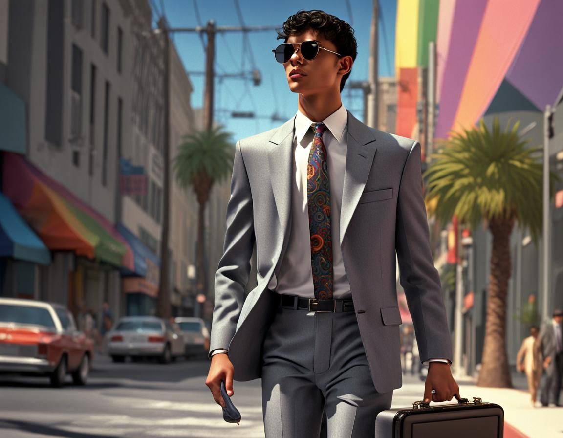 LA Yuppie on His Way to Work