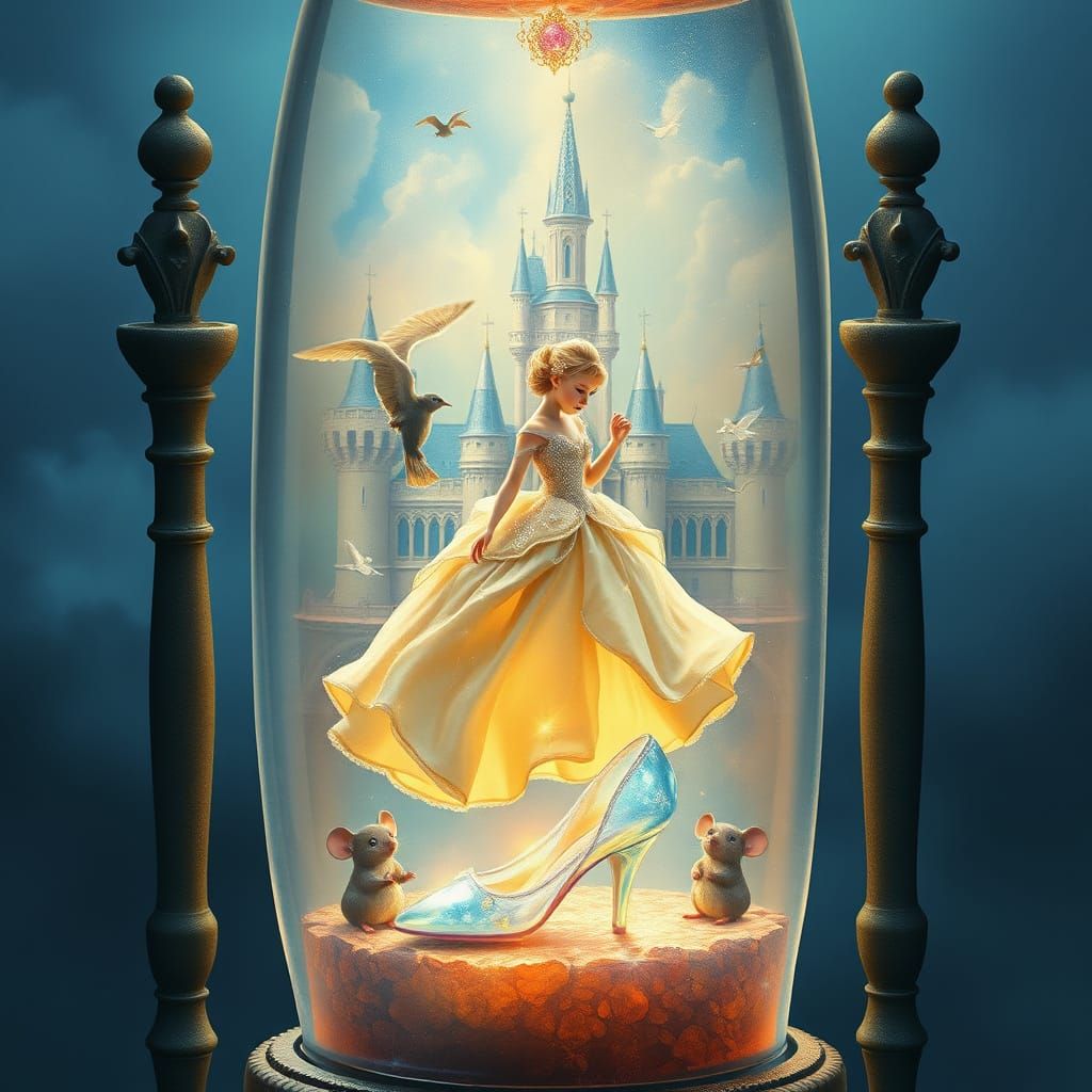 Cinderella's Dreamy World in Hourglass Digital Art