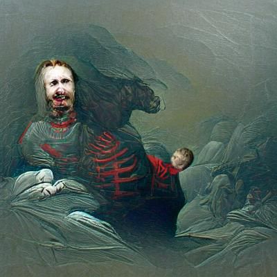 Horrific Figure in Style of Doré and Rutkowski