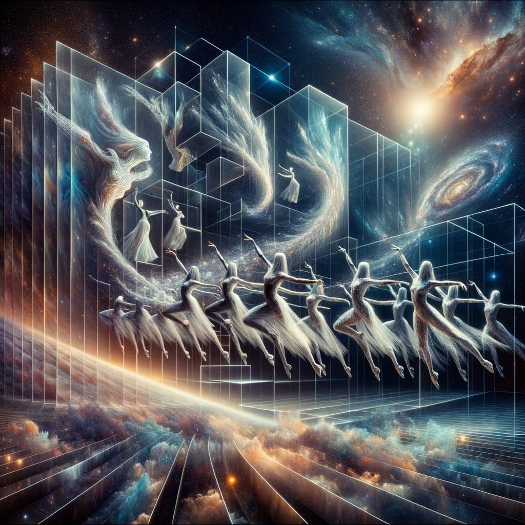 Ethereal Dancers in Cosmic Ballet