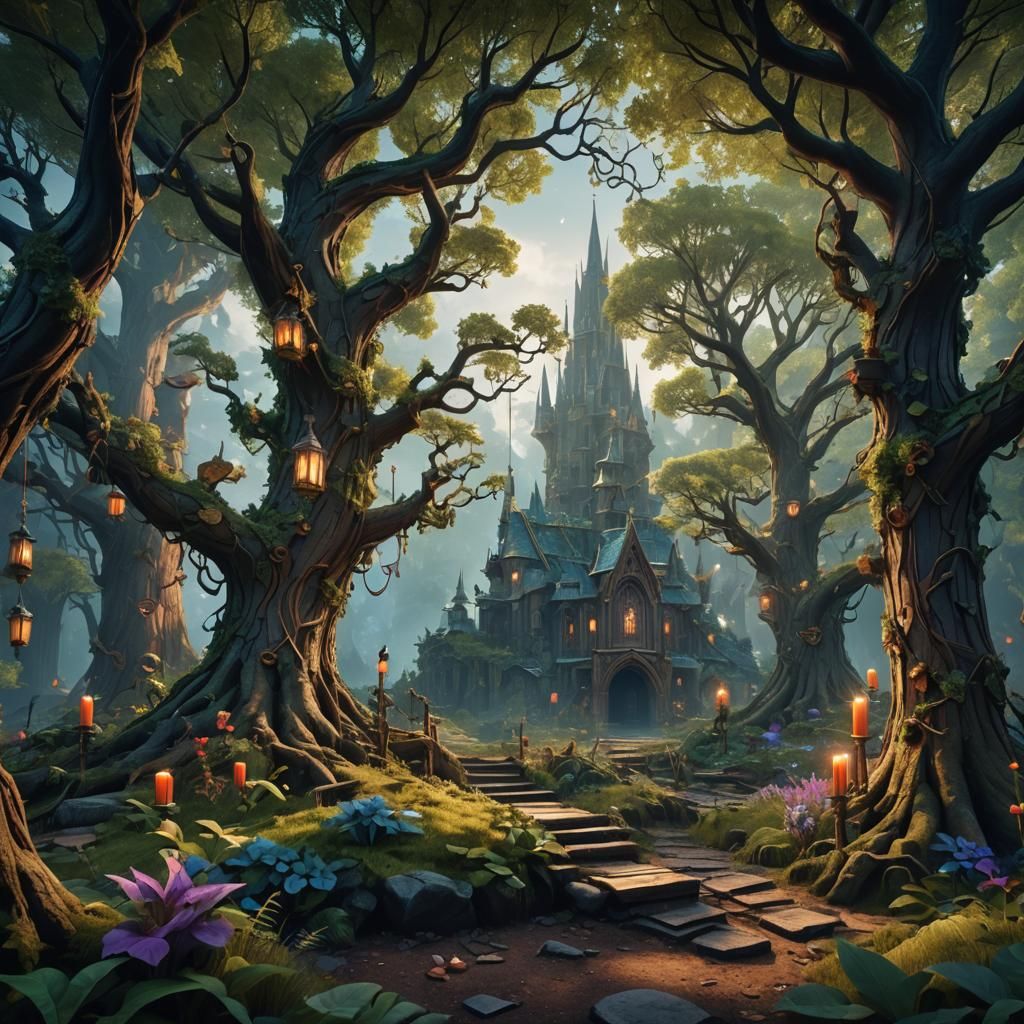 Magical Advent Scene in Detailed Matte Painting
