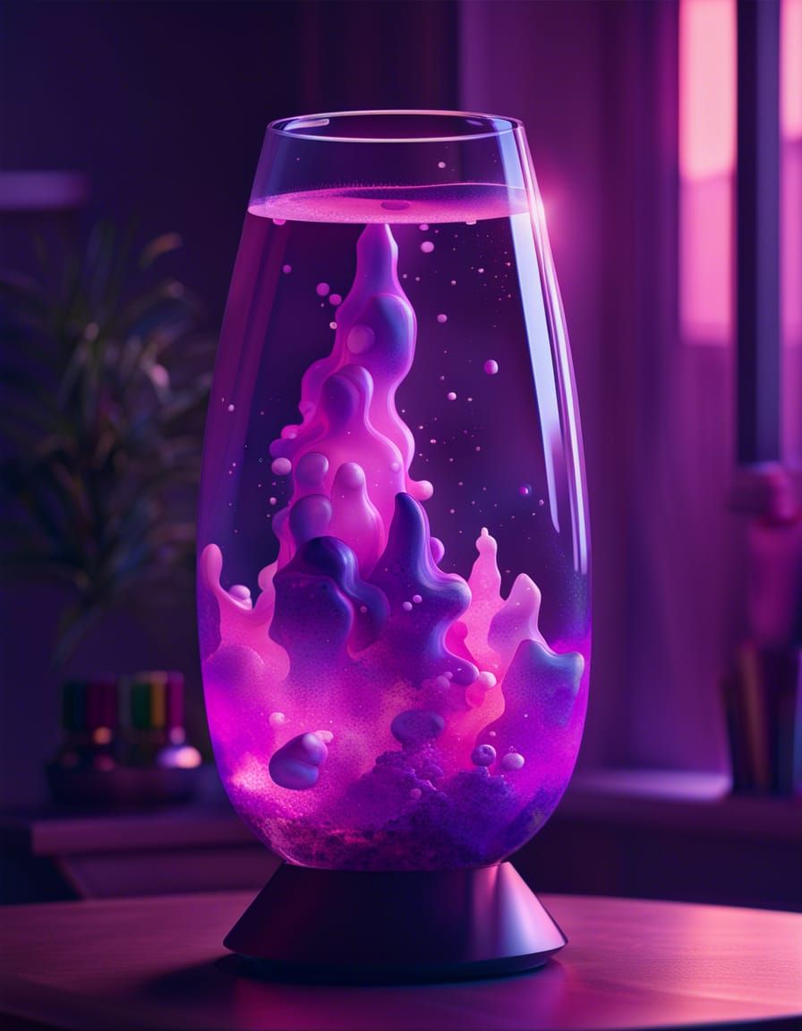 Purple Metropolis in a Lava Lamp, 3D Render