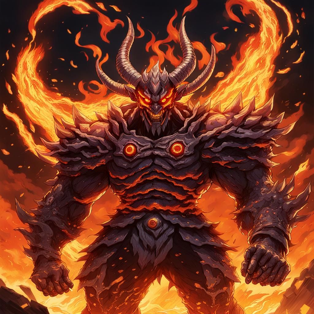 Demonic God of War in Anime Style