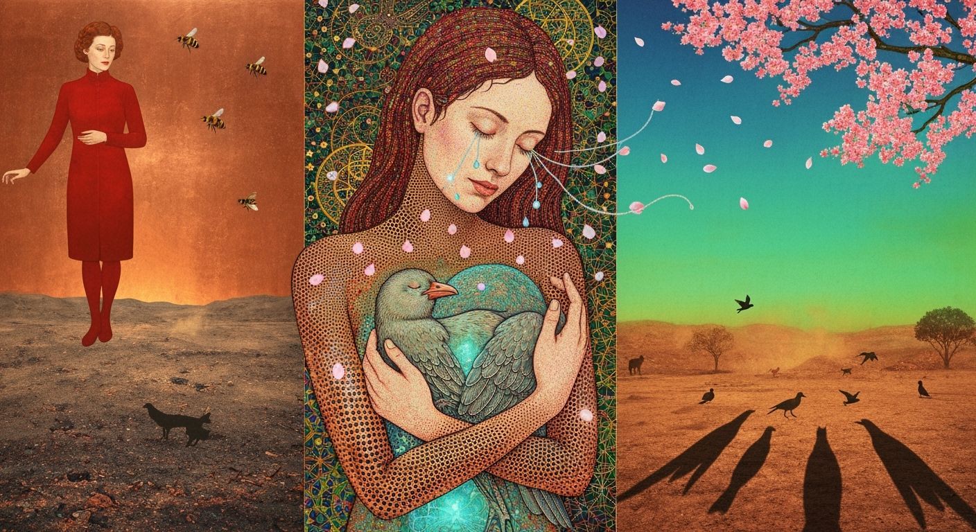 Mystical Shaman in Vibrant Collage Style