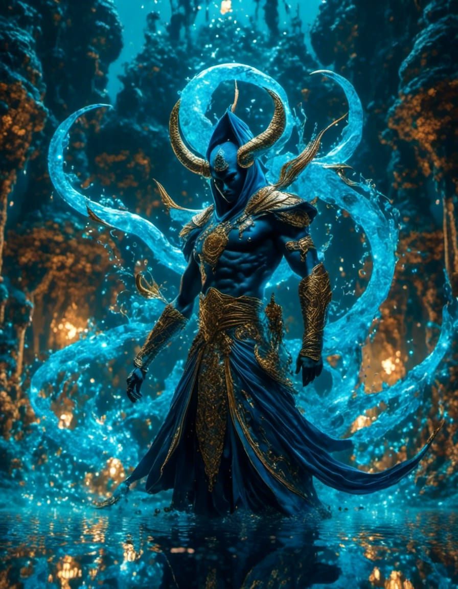 Arabic Water Djinn in Desert Mirage