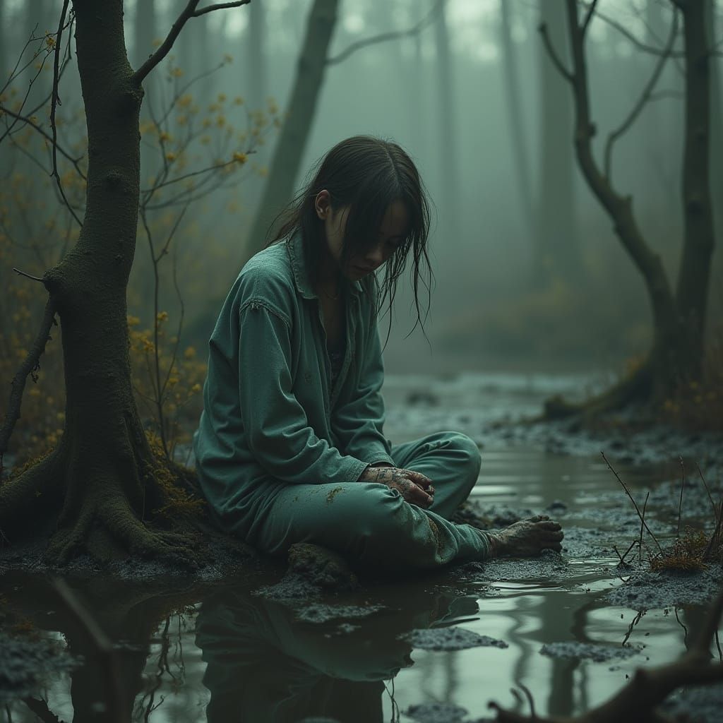 Lump sat alone in a boggy marsh
Totally emotionless except f...