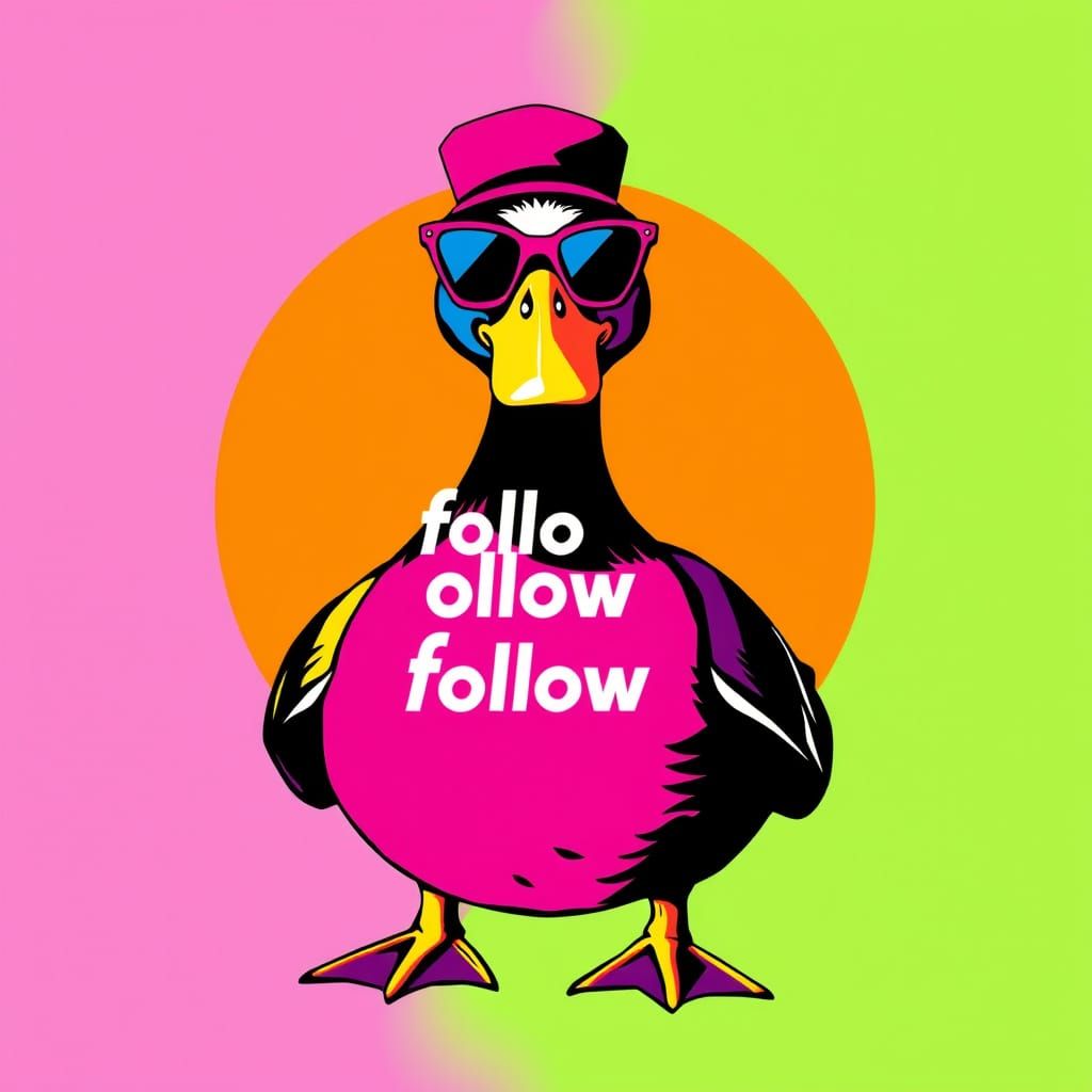 Follow Me Duck in Pop Art Style