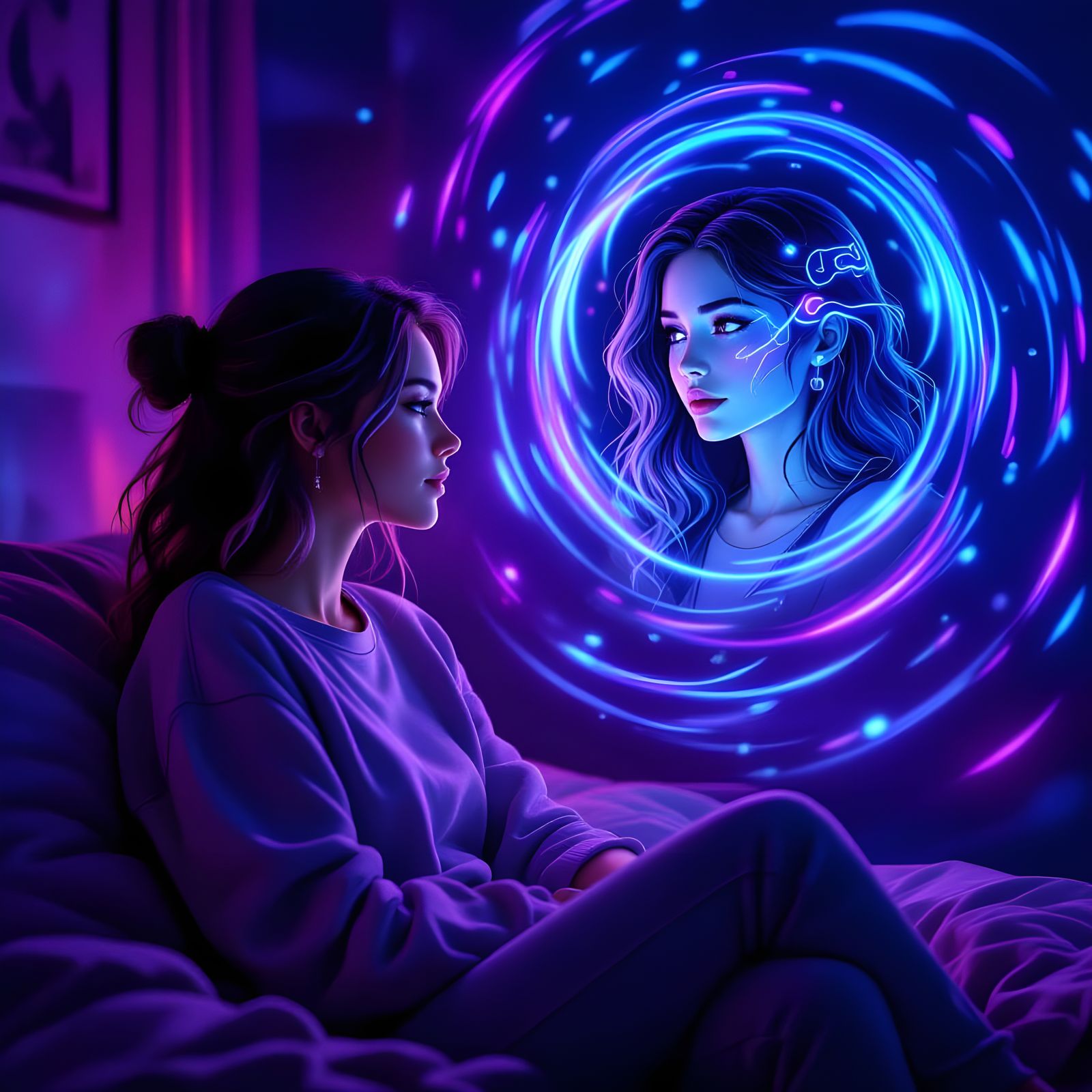 Becky Hypnotized by AI Girlfriend: Surreal Concept
