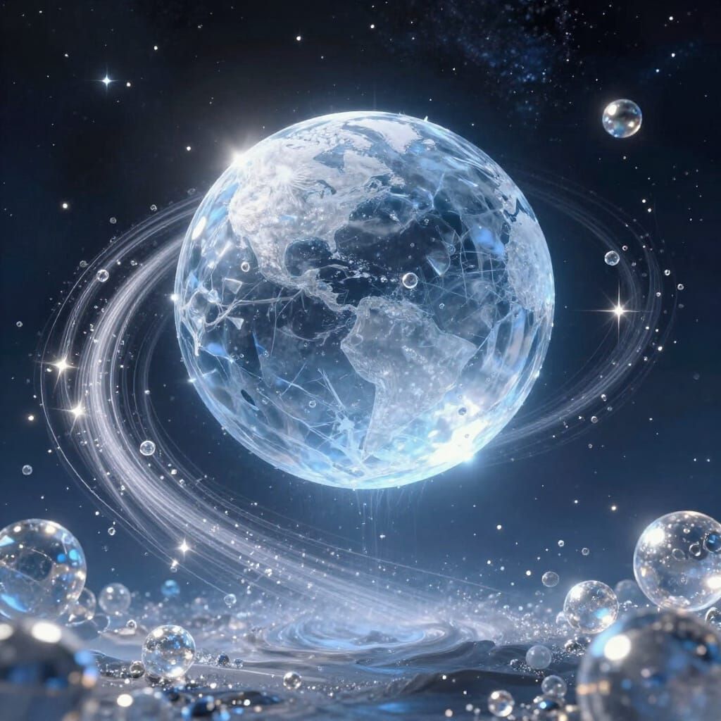Cosmic Ice Globe in Infinite Realm
