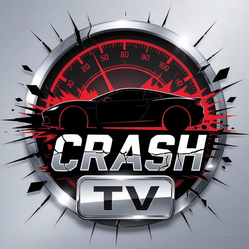 Sleek Car Crash Badge in Chrome Finish