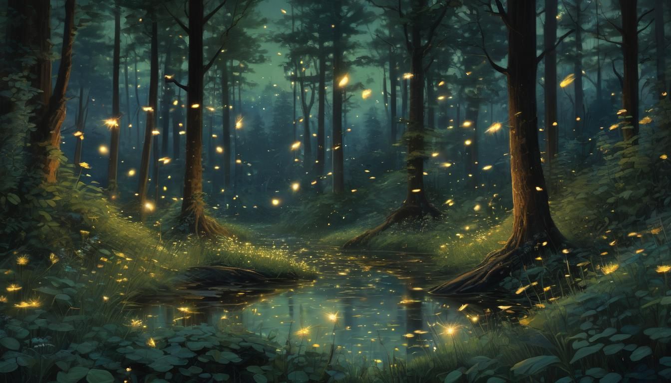 Enchanted Firefly Dance on Summer Night