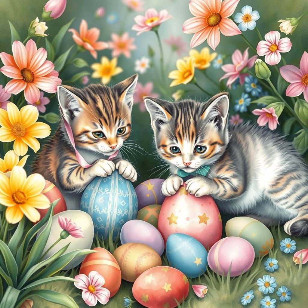 Easter Whimsy in Watercolor Style