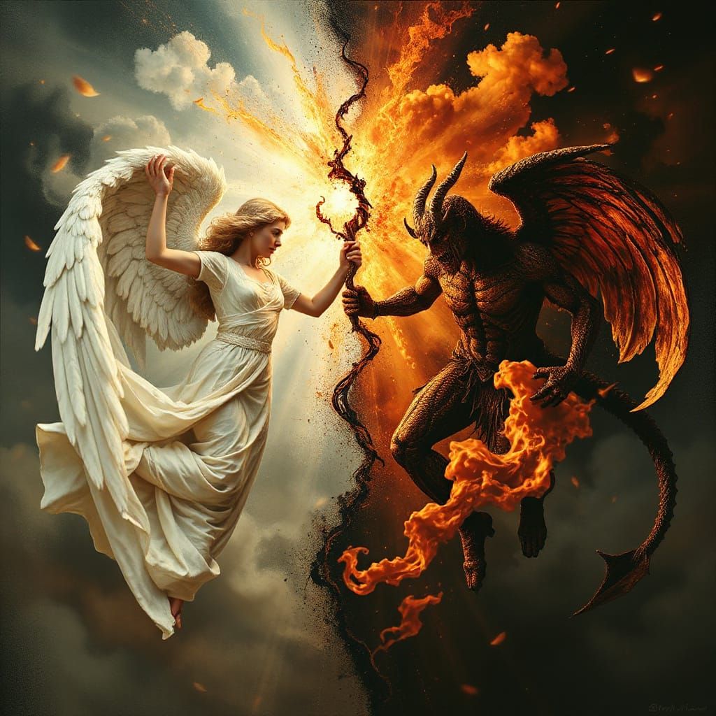 Surreal Ying Yang: Angel and Demon
