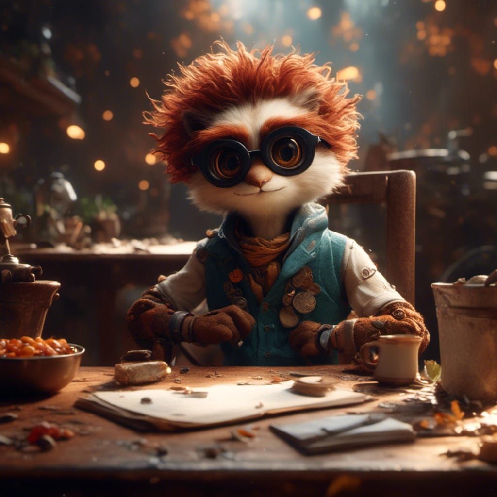 Cartoon Character with Earth Eyes, Digital Matte Painting