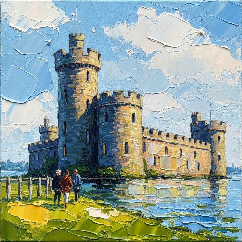Swords Castle: Neo-Impressionist Expressionist Oil Painting