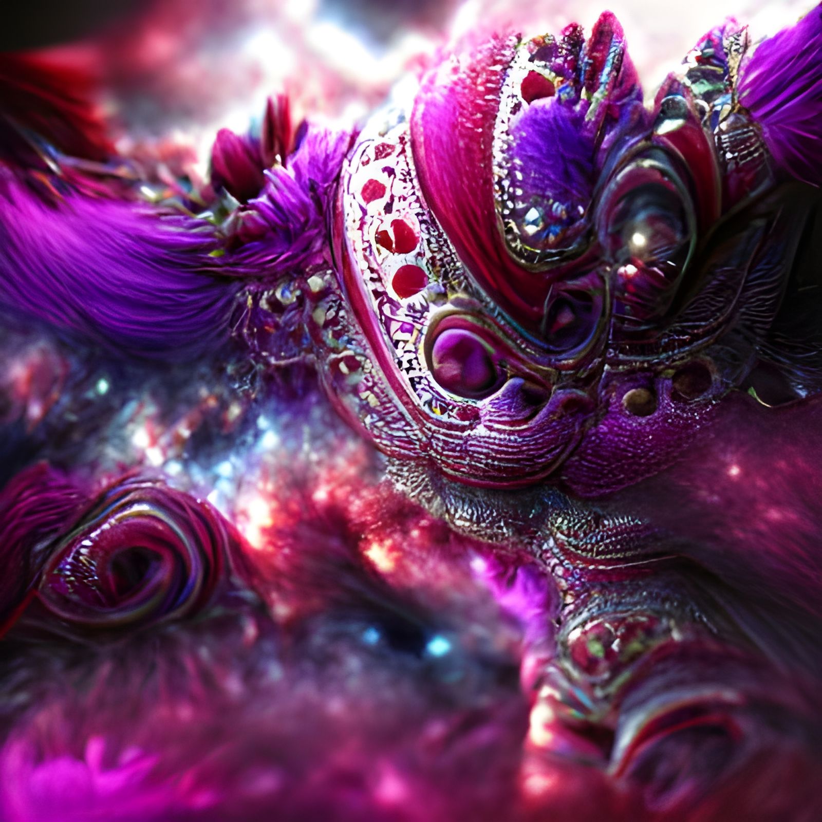 Cosmic Fractal in Purple, Pink and Red