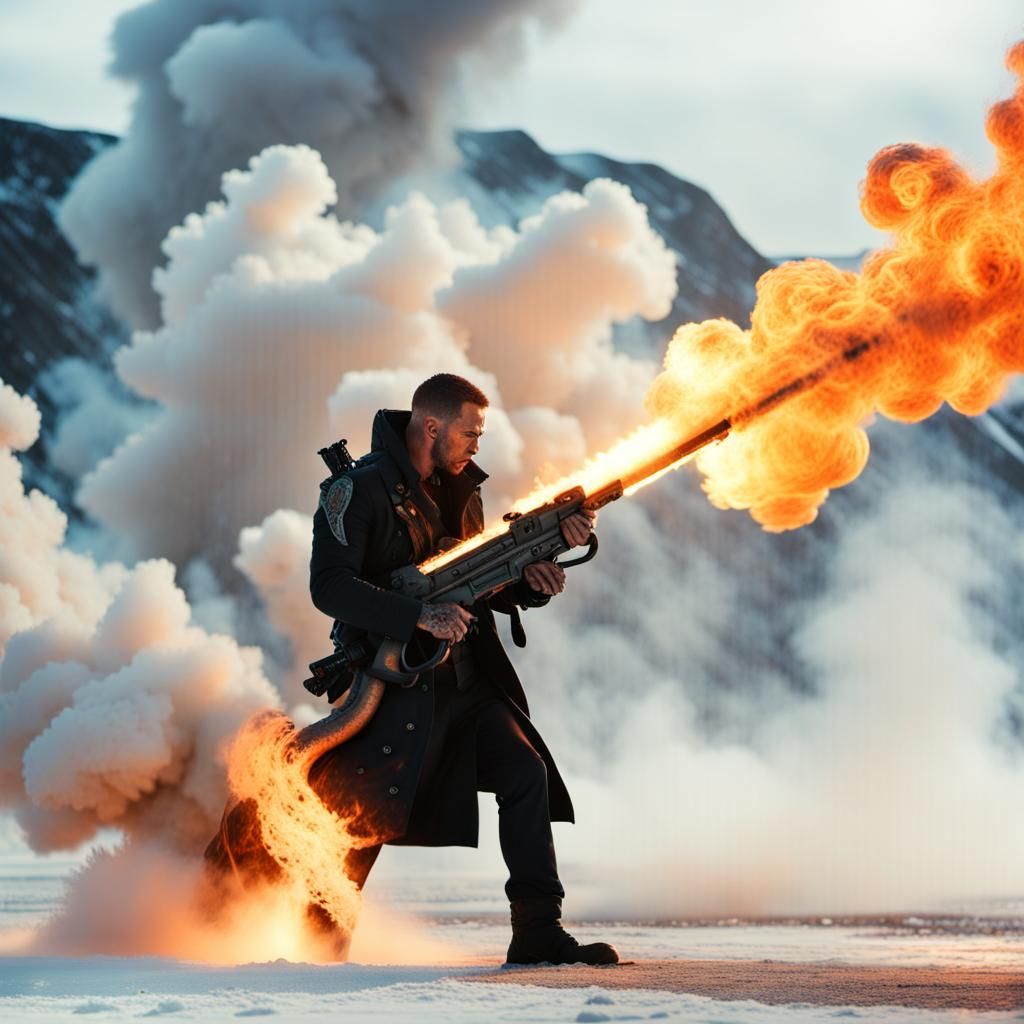 Hi-Tech Agent in Blizzard with Flamethrower
