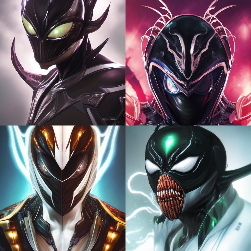 Venom as Kamen Rider Villain: Detailed Portrait