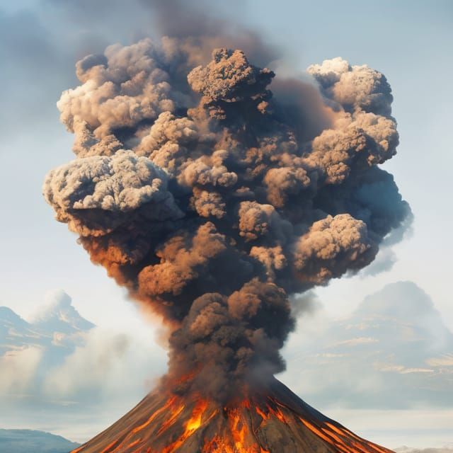 Colorful Volcanic Eruption Concept Art