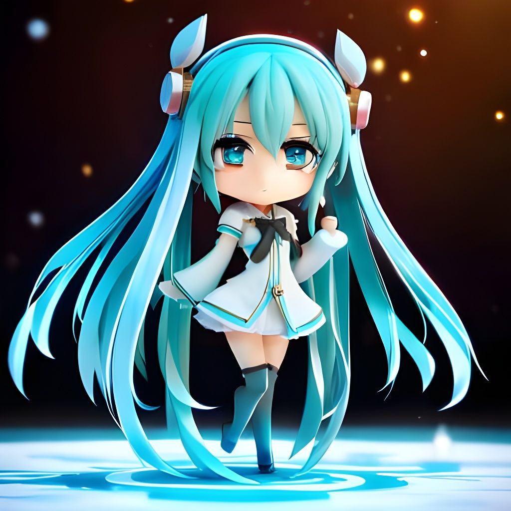 Anime Snow Miku Figurine in 8k Detail