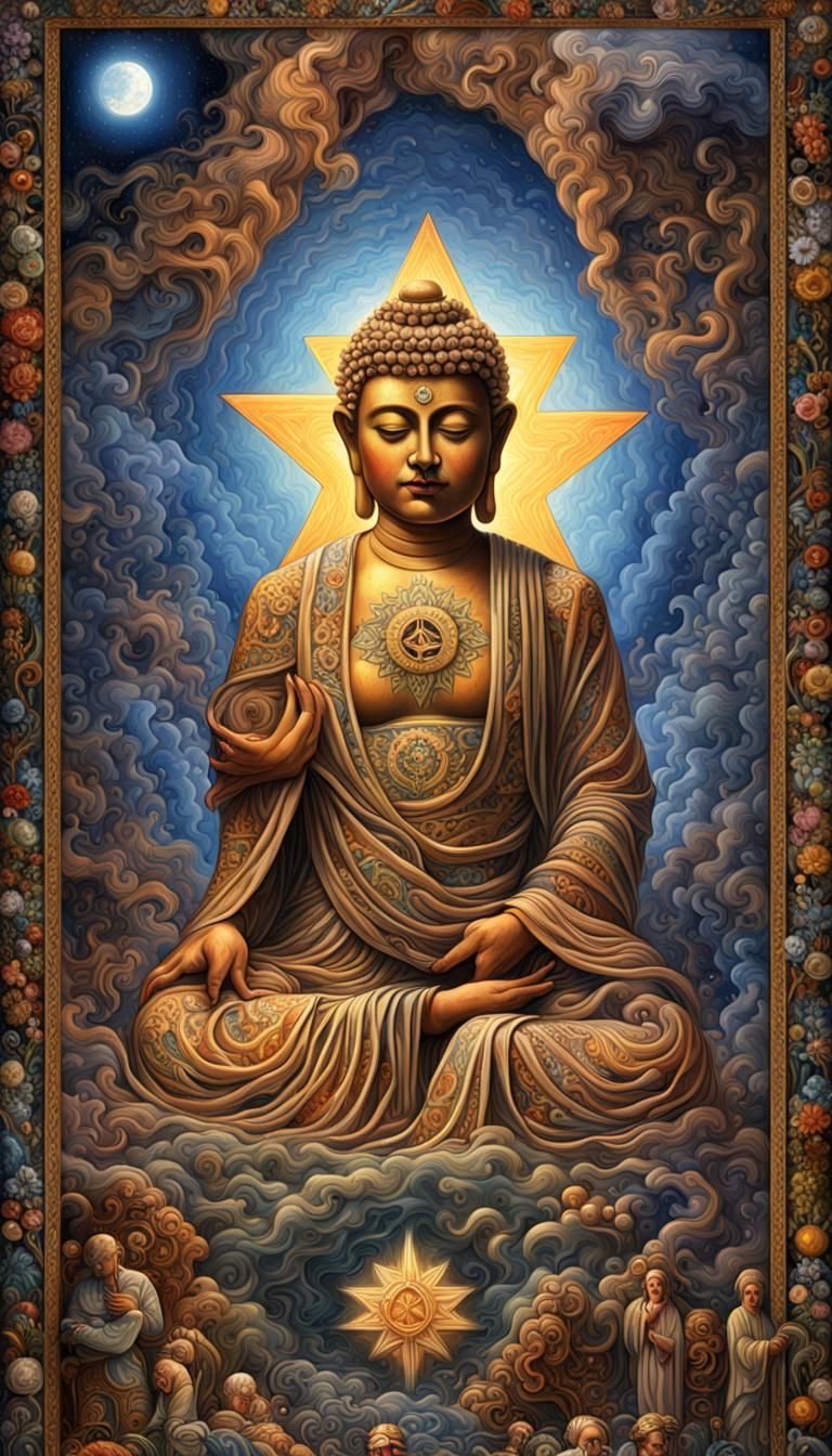 World Religion Symbols in Hyperrealistic Splash Art