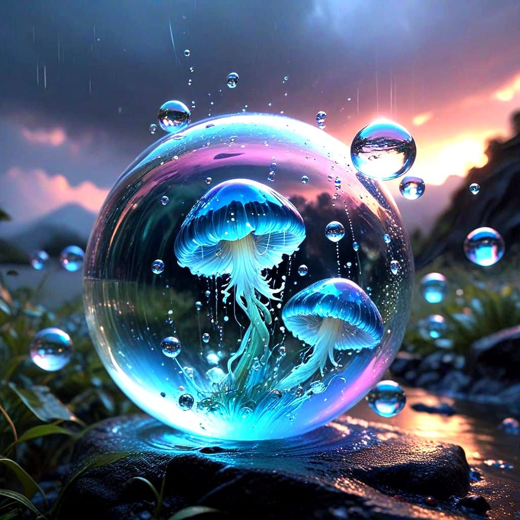 Luminous Bubbles Frozen in Deep Colours