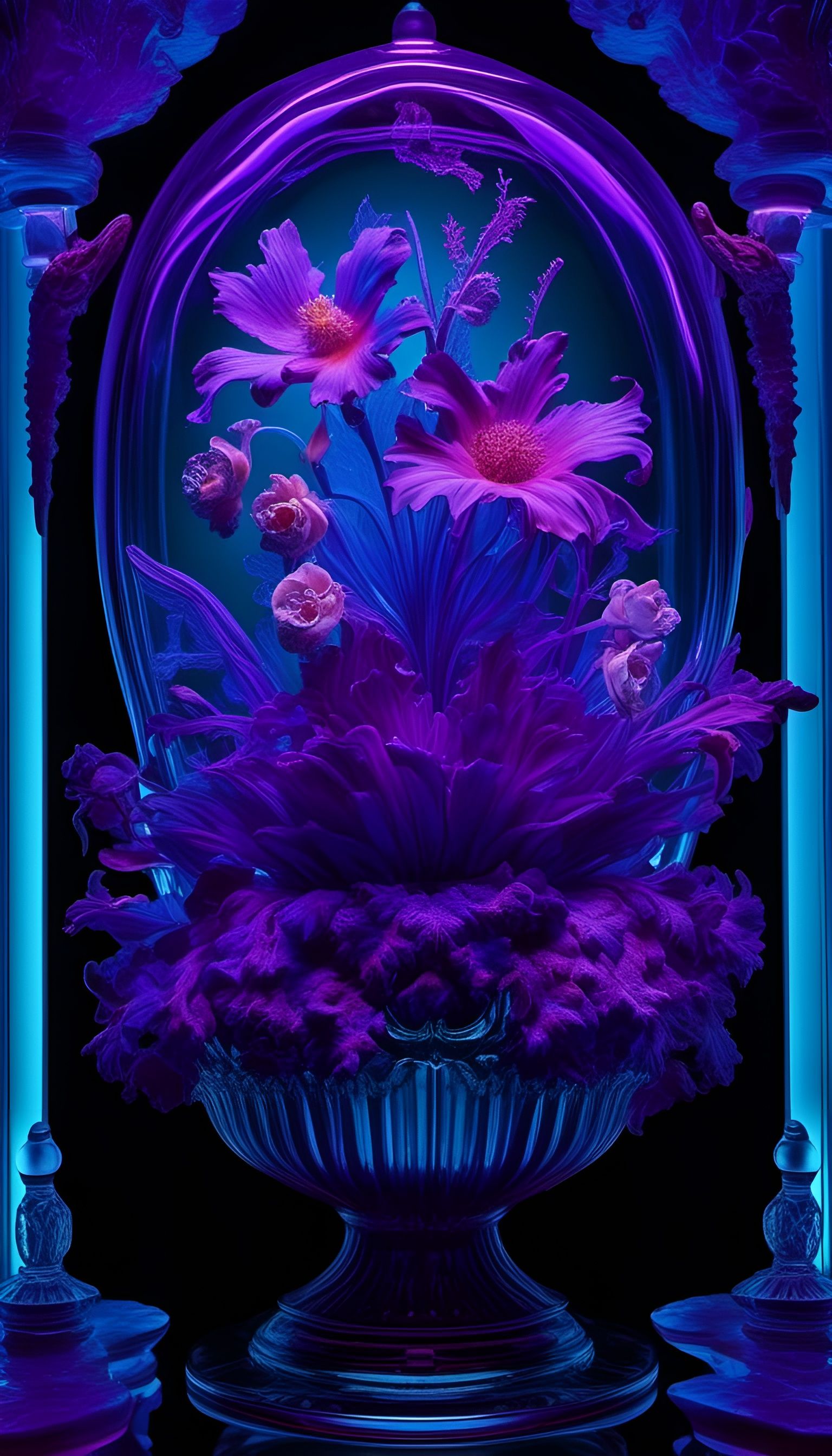 Luxurious Still Life with Crystal Vase and Velvet