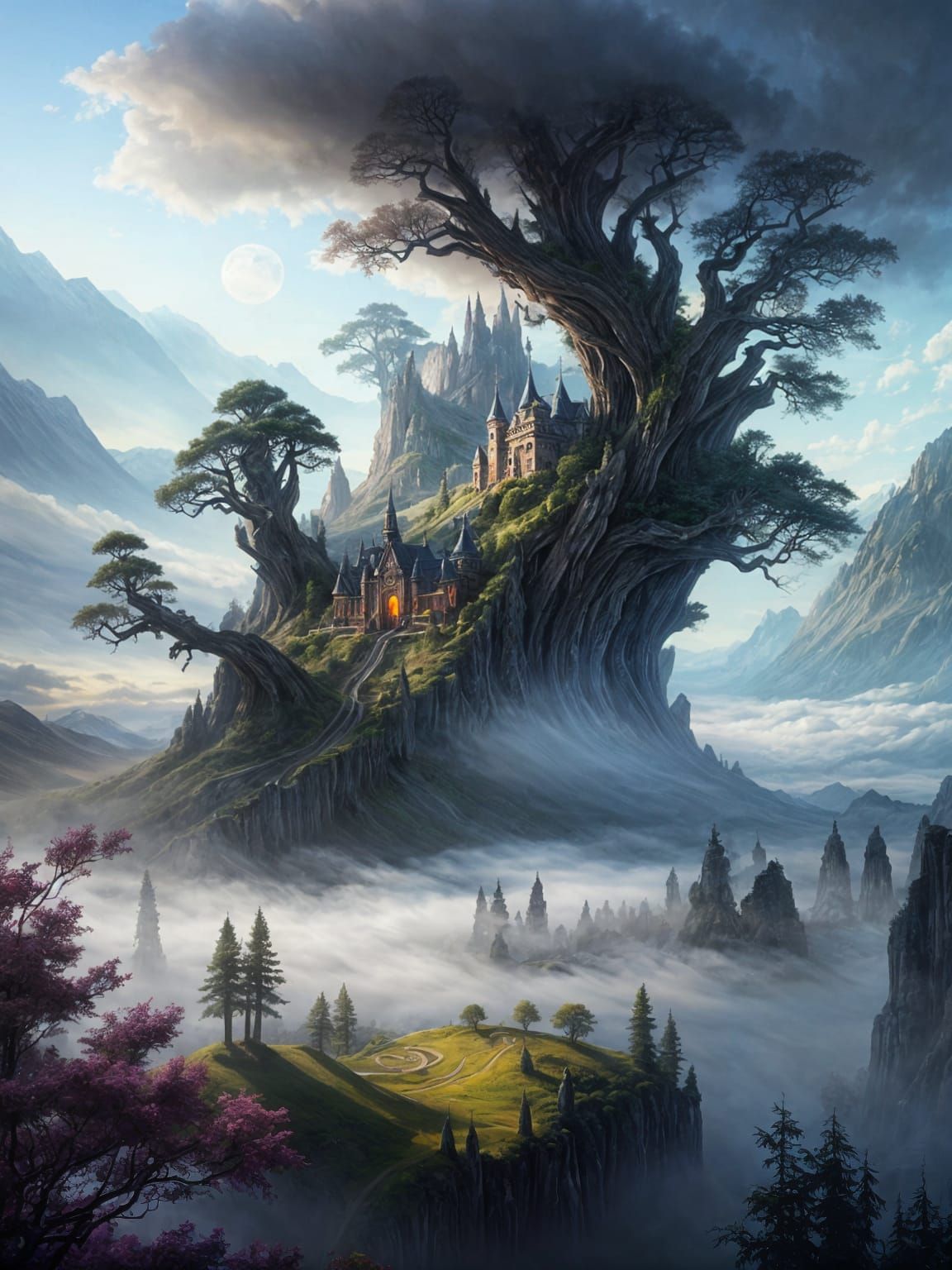 Myrthyn: Fantasy Realm in Dreamy Airbrush Style