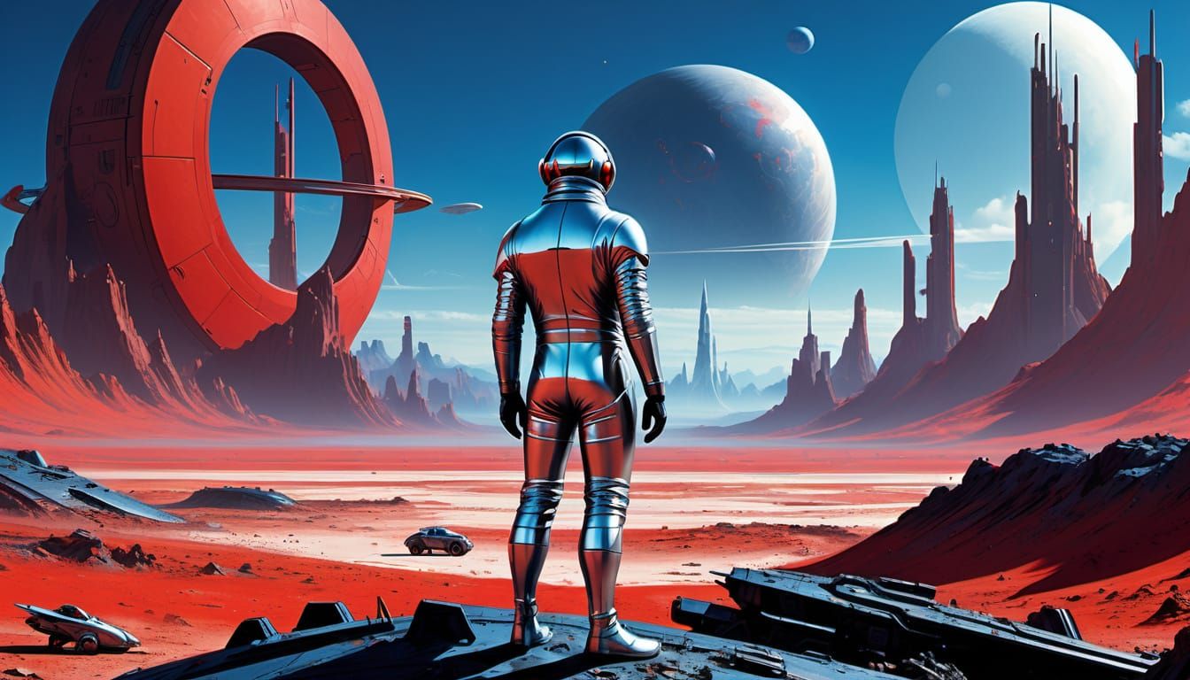 Person in a silver dress