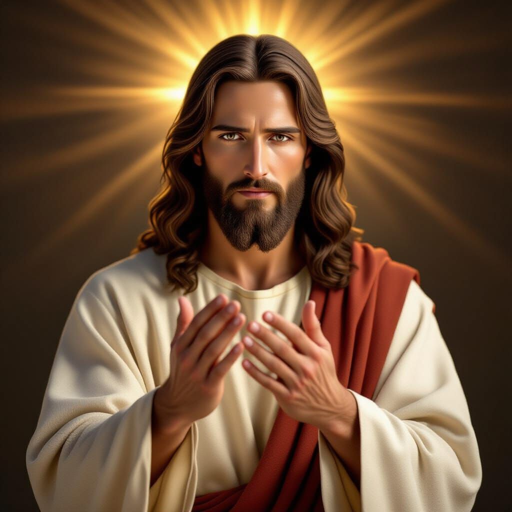 Biblical Figure in Prayer, Cinematic Portrait