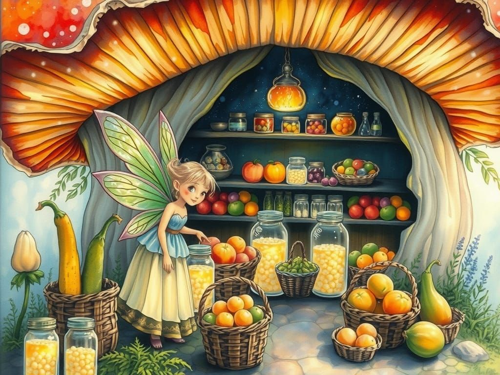 Enchanted Fairy Farmstand in Giant Mushroom