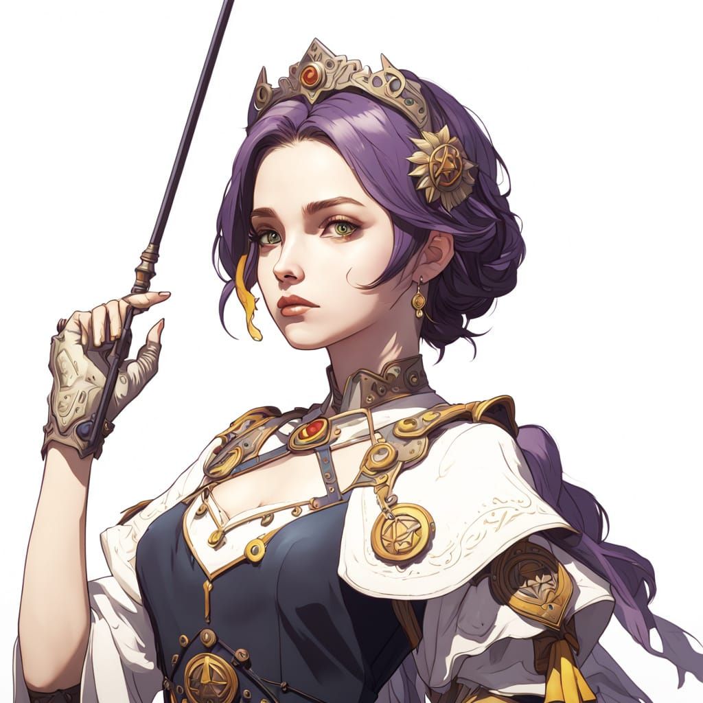 Dark Fantasy Concept Art of Manuela in Ruined Castle