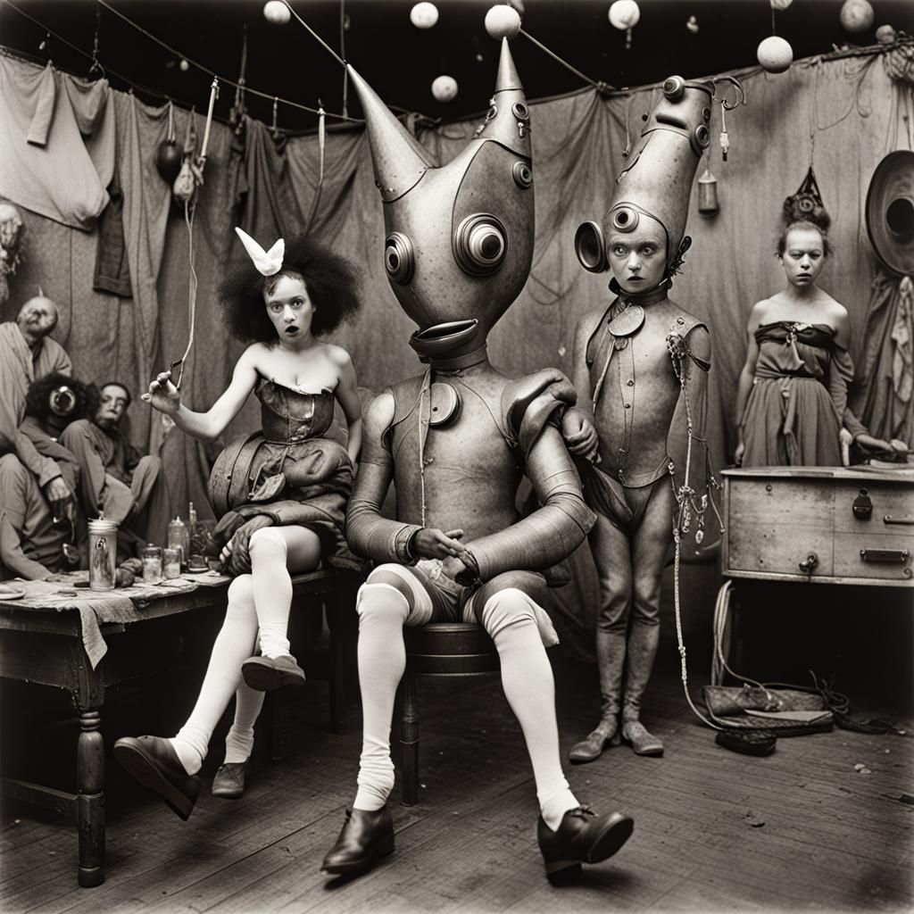 Surreal Carnival: Alien Tech in Dark Photography