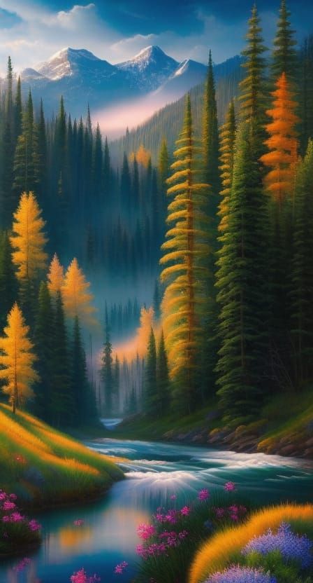 Hyperrealistic Skyline Painting with Dynamic Weather